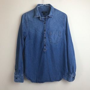 JCREW Denim Popover Indigo Shirt Womens size 6